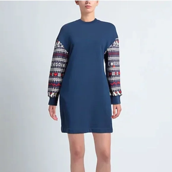 New Moschino logo fair aisle sweater dress - Picture 1 of 11